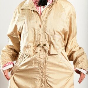 CurrentSeen 80's Vintage Anorak Gold Windbreaker Jacket LARGE